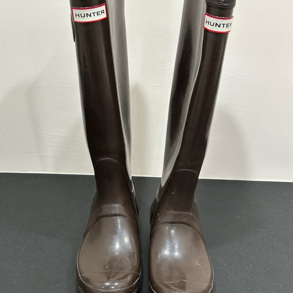 Hunter Dark Brown Rain Boots